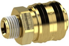 Riegler Schnellverschlusskupplung NW 7,2, Messing gold, G 1/4 AG, beschichtet - Bild 1