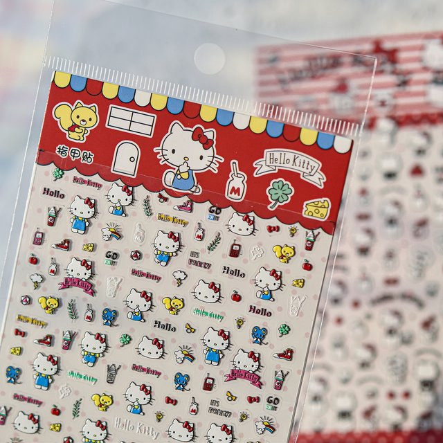 Sanrio Nagelaufkleber Hello Kitty Cinnamoroll Kuromi, Unisex - Bild 1