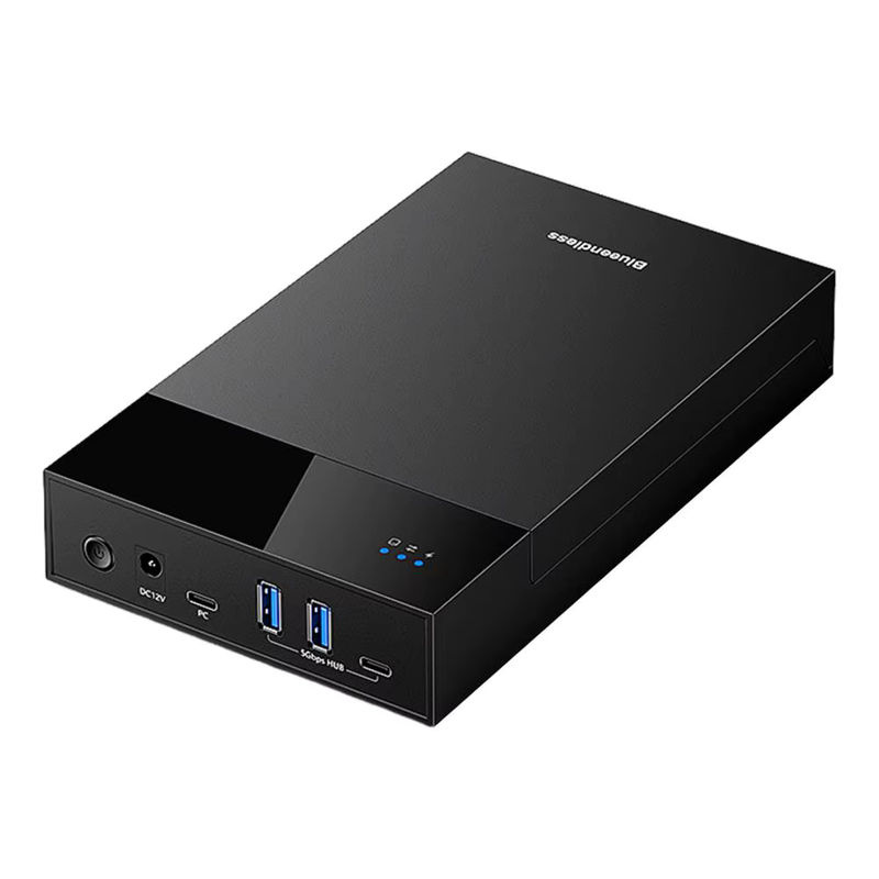 BLUELANS USB 3.0 zu SATA Festplatten Dockingstation mit Multi-Port-Hub für 3,5 Zoll und 2,5 Zoll Festplatten, Schwarz, UK-Stecker - Bild 4
