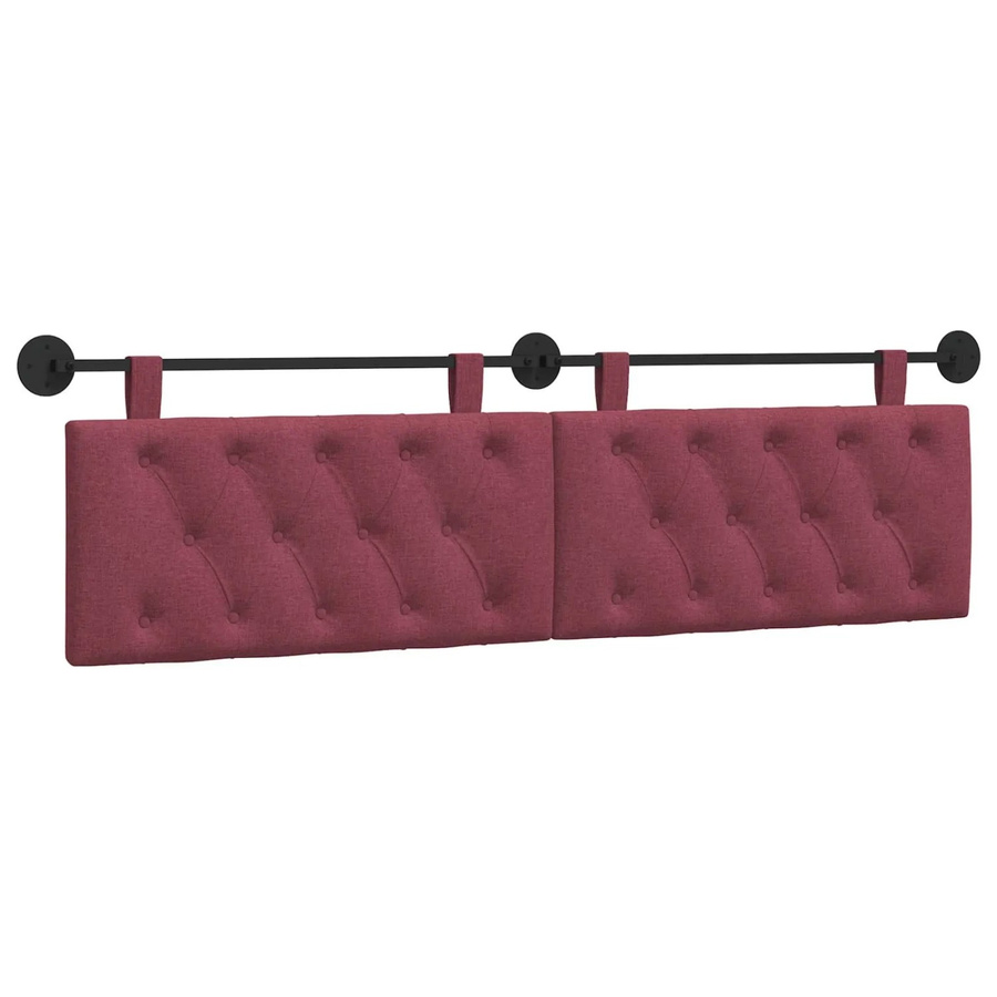 vidaXL Wandmontiertes gepolstertes Paneel in Weinrot mit Stoffbezug, B/H/T: 190 x 55 x 7 cm - Bild 2