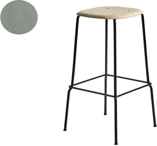 HAY Soft Edge 80 Bar Stool in Grün aus Stahl - Bild 1
