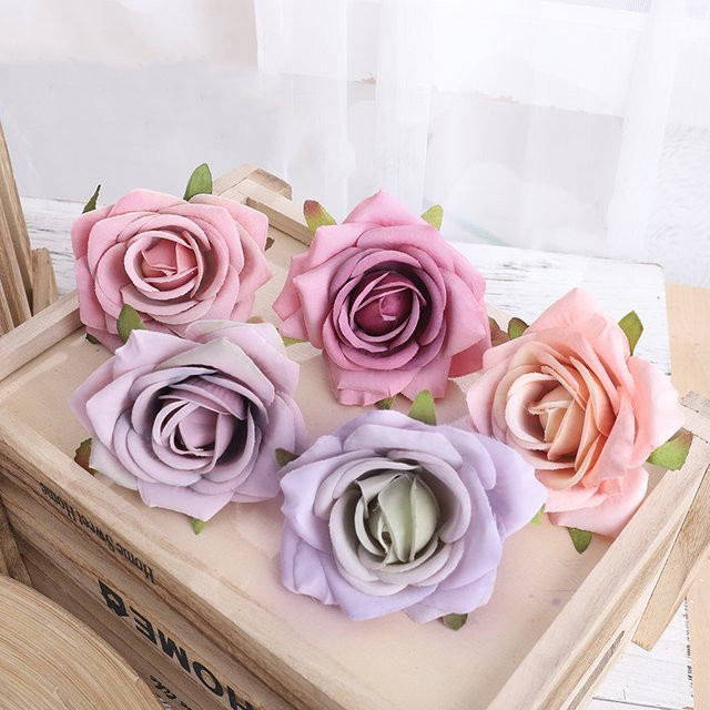 5 Stück künstliche Rosenblüten aus Seide in Rot für deine DIY-Dekoration, Hochzeiten und Vasenarrangements - Bild 1