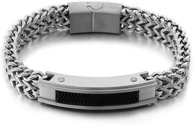 Blank American Jewelry Kettenarmband Edelstahl, gray, Herren - Bild 1