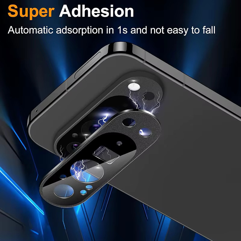 Aluminium Metall Objektivschutz und Displayschutzfolie für Google Pixel 9 Pro XL, Pixel 9 Pro und Pixel 9 in Schwarz - Bild 2