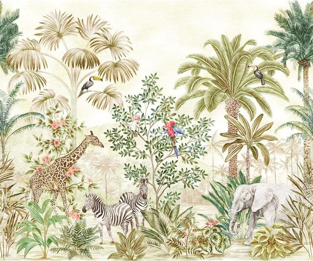 Komar Fototapete Wild Wonderland Vlies in Grün, B: 300 cm, H: 250 cm - Bild 1