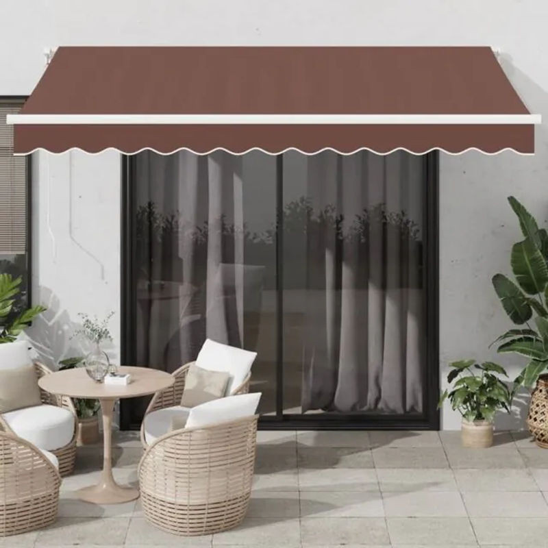 Manuelle Markise mit LED in Braun von Vidaxl, B x H: 350 x 250 cm - Bild 1
