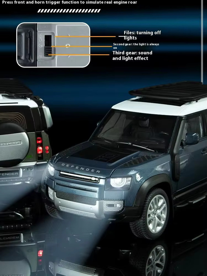 Maisto Land Rover Defender Modellauto aus Metall in Blau im Maßstab 1:18 - Bild 5