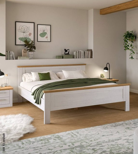 Bett VERONA Sibiu von xonox.home in Lärche und Eiche Artisan Nachbildung, B/T/H: 180 x 200 x 90 cm, Höhe: 189 cm, Tiefe: 209 cm - Bild 1