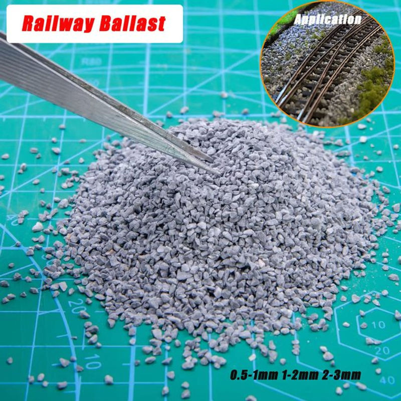 TERAYSUN Miniatur Eisenbahn Steine in Grau für Modellbau und Diorama, 50 g, unregelmäßige Form, Größe 0,5 mm - 3 mm für Maßstab HO und OO - Bild 1
