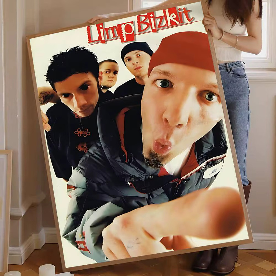 Limp Bizkit Vintage Poster von Potdemiel in Weiß auf Kraftpapier als Wandkunst für dein Zimmer - Bild 6