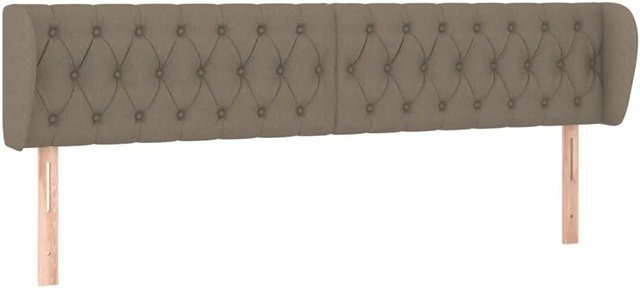 vidaXL Kopfteil mit Ohren in Taupe, gepolstertes Stoff-Design, B: 203 cm, T: 23 cm, H: 78-88 cm - Bild 1