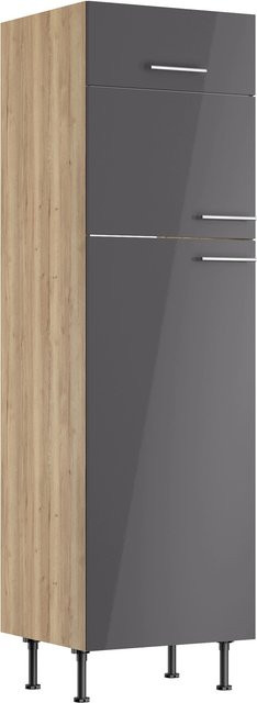 Optifit Küchen-Hochschrank Jonte984 für Kühl-Gefrier-Kombination, Anthrazit-WildEiche, B/T/H: 60 x 58,4 x 211,8 cm - Bild 1