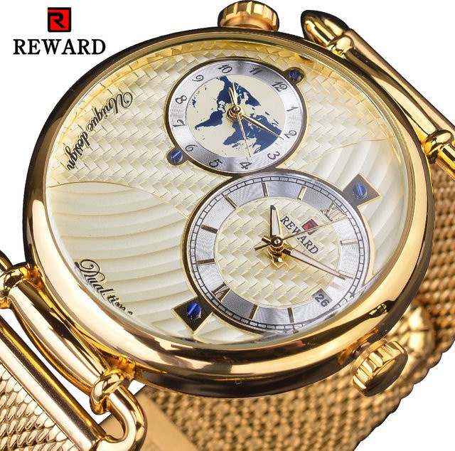 BELOHNUNG Armbanduhr, Quarz, Gold, Milanaise, Herren - Bild 1