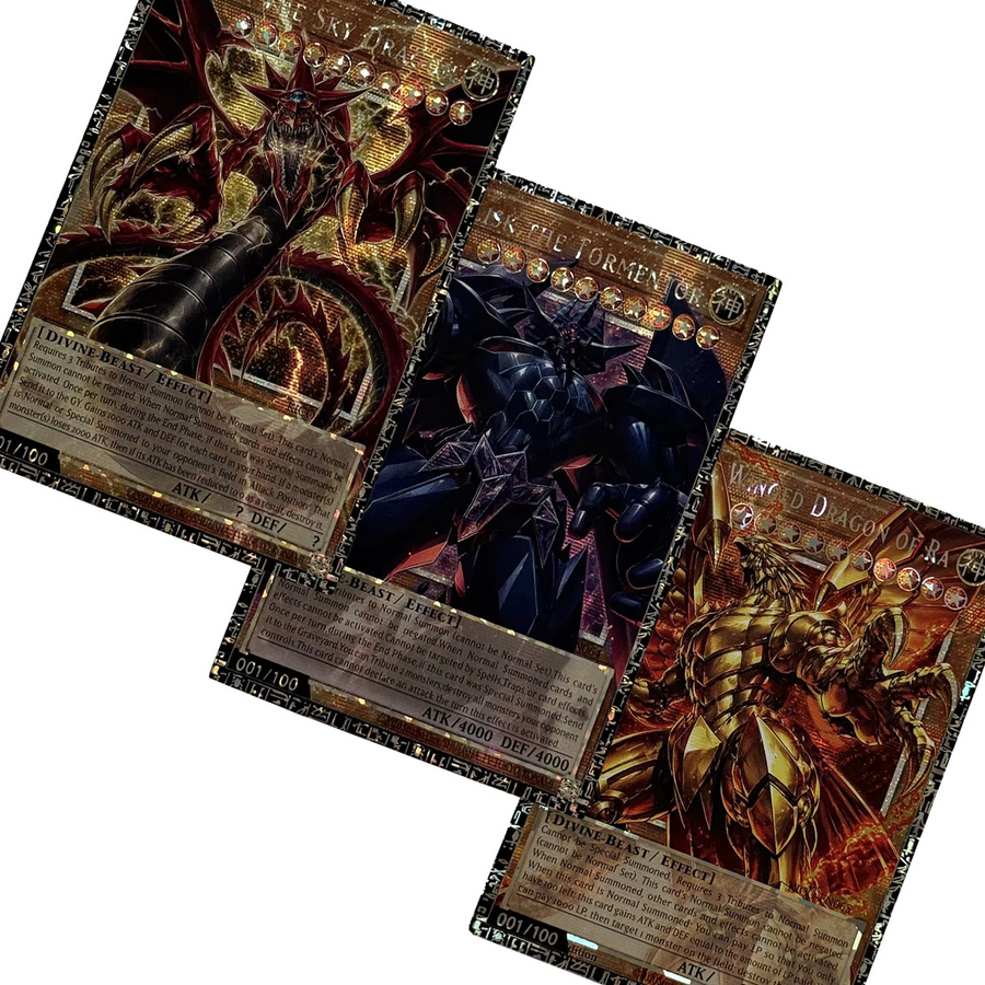 Yu-Gi-Oh! Ägyptischer Gott Slifer der Himmelsdrache Obelisk der Quäler, DIY Proxy-Karten, Set / Bundle - Bild 3
