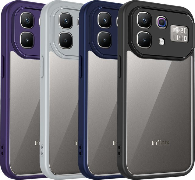 Infinix Note 60 Pro Handyhülle aus Silikon mit transparenter matter Rückseite und Stoßfänger-Schutz in Purple - Bild 1