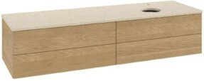 V&B Waschtischunterschrank Antao mit Frontstruktur in Eiche Honig, B: 160 cm, T: 50 cm - Bild 1