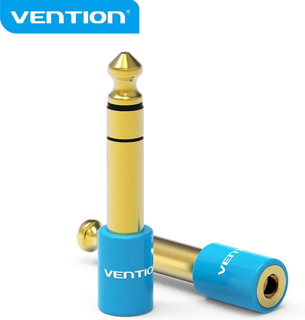 Vention Audio-Adapter Set 6,35 mm auf 3,5 mm Klinke in Gold für Verstärker und E-Gitarre, 2 Stück - Bild 1