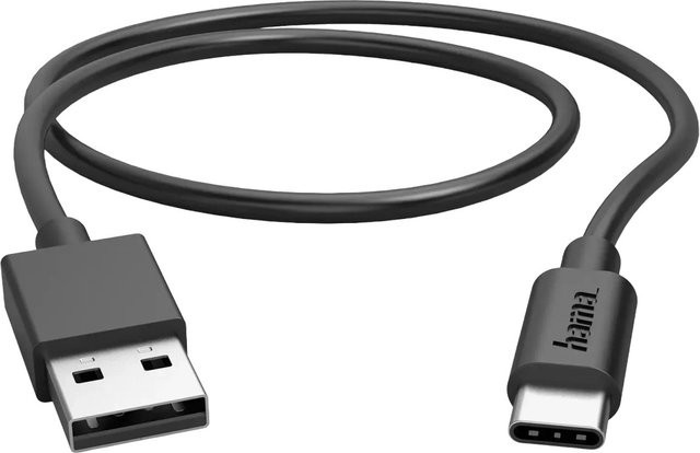 Hama USB-A auf USB-C Ladekabel in Schwarz, 0,5 m - Bild 1