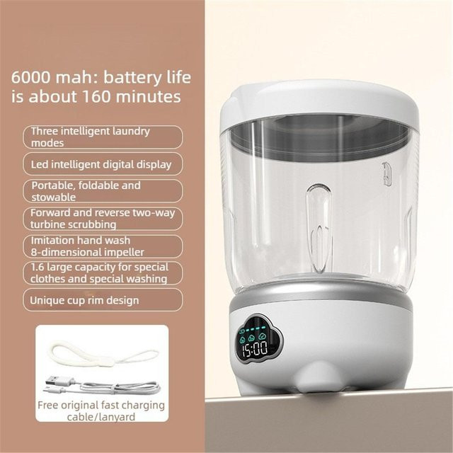 Faltbare Mini-Waschmaschine von Fair Deal Direct für Kleidung und Unterwäsche, 1,6 l, Weiß - Bild 1
