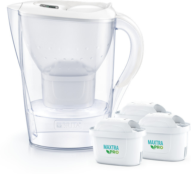 BRITA Wasserfilter-Kanne Marella weiß mit 2,4 l Volumen und 3 MAXTRA PRO All-in-1 Kartuschen - Bild 1