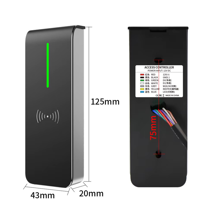 Asia-Teco AN90R RFID Proximity-Kartenleser für Zugangskontrolle, IP67 Wasserdicht, Wiegand 26/34 Ausgang, 125Khz + 13.56Khz, Schwarz - Bild 4