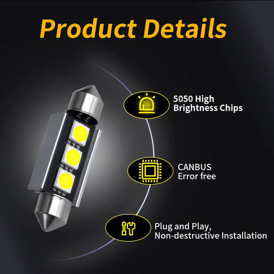 P2max LED Leseleuchtung für Auto Innenraum in Weiß und Silber, 12V Lampen für Leselösungen und Plattenlichter - Bild 2