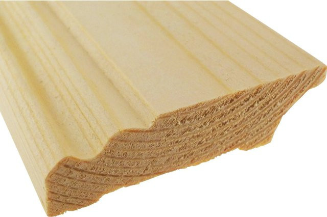 Döllken Profiles Sockelleiste aus Kiefer Holz in Braun und Beige, Höhe: 96 mm, Tiefe: 19 mm, Länge: 2400 mm - Bild 1