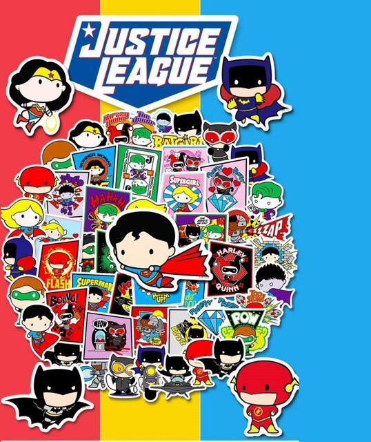OTRAINBOW Justice League Aufkleber, Bunt / Mehrfarbig, 50 Stück - Bild 1