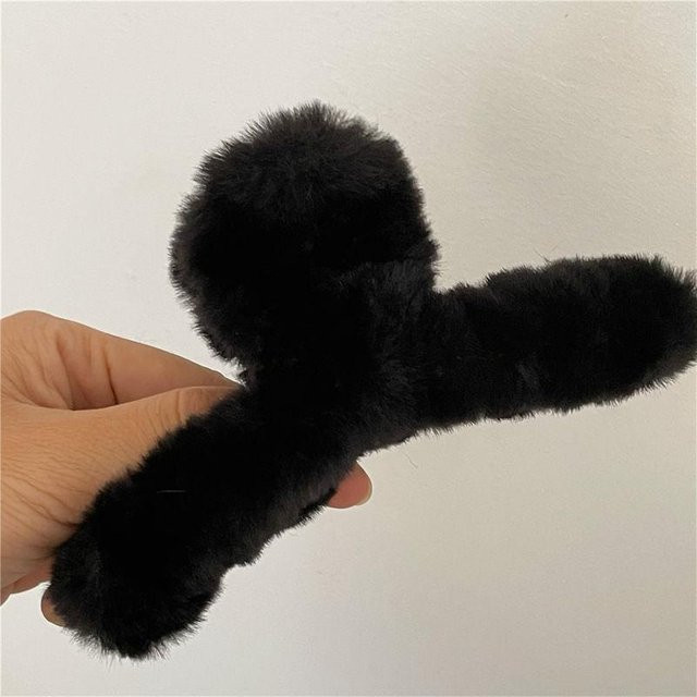 YULIN Haarkralle, Plüsch-Hai-Clip, Imitation Kaninchenfell, Damen, 13 cm - Bild 1