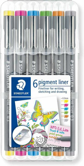 Staedtler Pigment Liner 308 Fineliner Set, 6 Stück, Multicolour - Bild 1