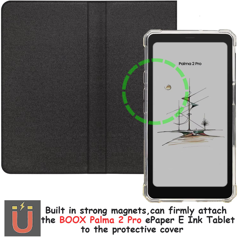 GAUGGER 2in1 Magnetische Flip-Hülle für Onyx Boox Palma2 Pro (2025), transparente abnehmbare TPU-Schutzhülle mit Auto Schlaf-Wach-Funktion und magnetischer Schnalle - Bild 2