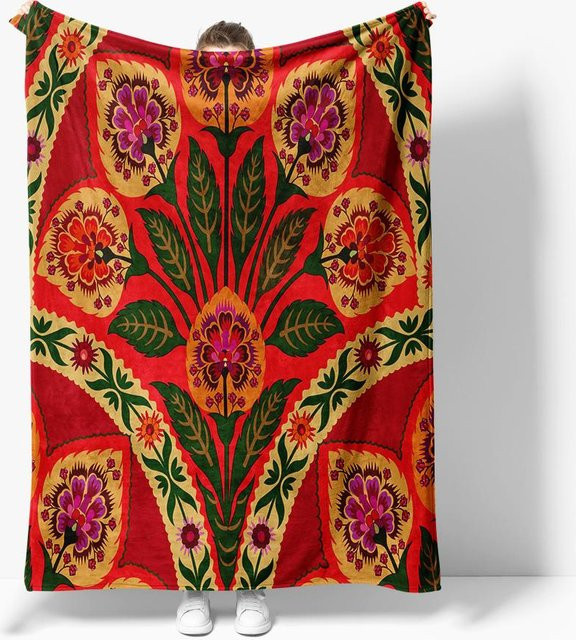 JMG Household Supplies Florale bestickte Tagesdecke aus Microfaser in Multicolour, B x T: 173 x 218 cm - Bild 1
