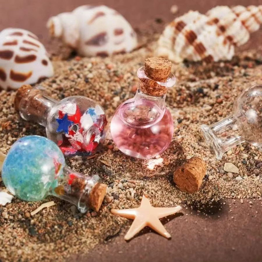 Transparente Mini-Glasflaschen mit Deckel für DIY-Handwerk, Weihnachts- und Hochzeitsdekorationen - Bild 2