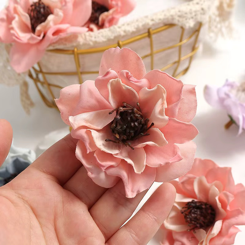 MENGHAO Künstliche Blumenköpfe Rot für Hochzeit und Party Dekoration, Durchmesser: 7 cm - Bild 4