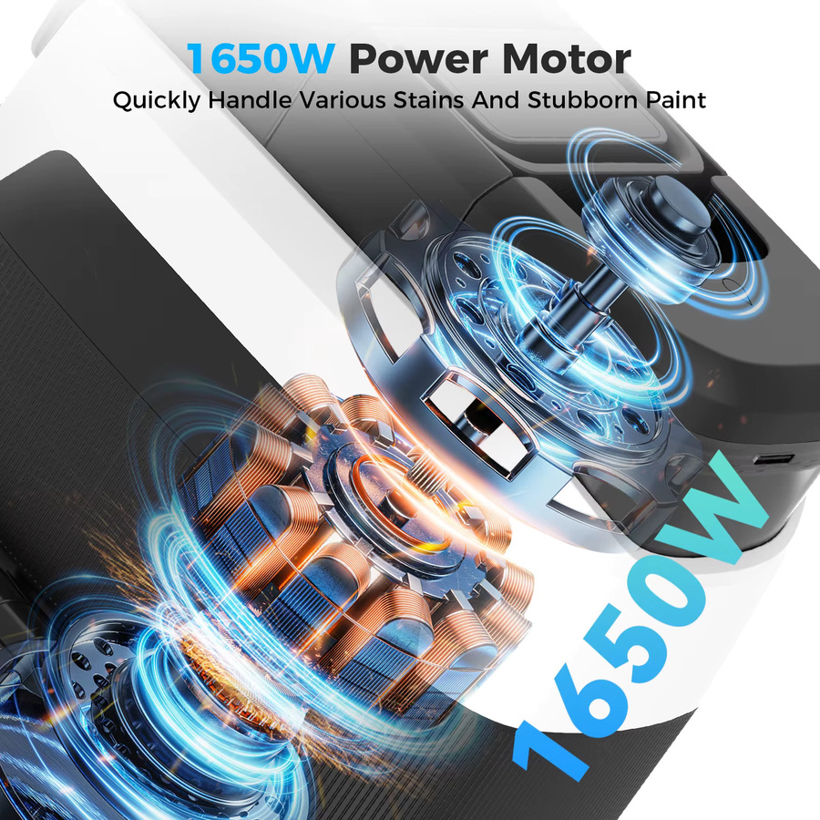 Teendow C6 MAX 3-in-1 Polster- und Teppichreiniger in Schwarz mit 1650W Dampf und 12000Pa Saugkraft für Haustierhaare - Bild 2
