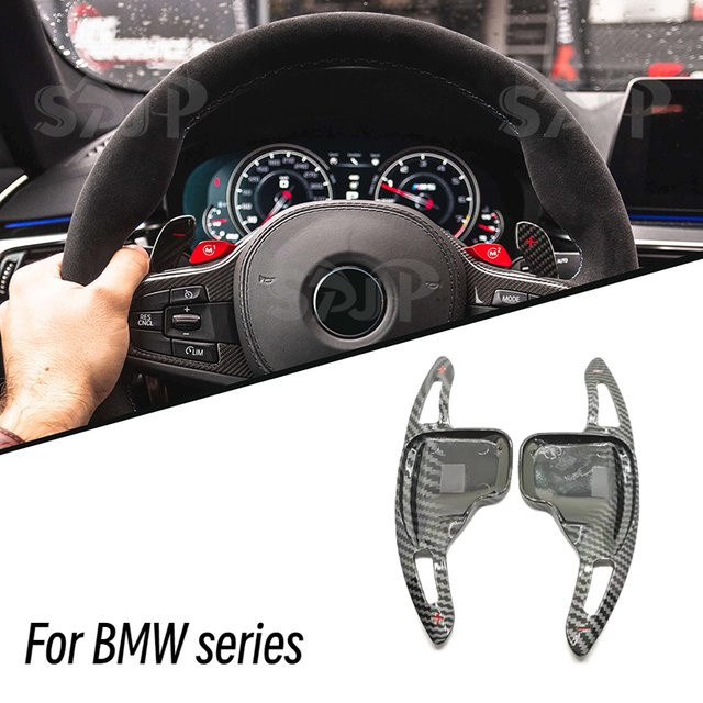 JDMSTYLE Lenkrad Schaltwippen Verlängerung für BMW 1 2 3 4 5 6 7 Serie in Schwarz - Bild 1