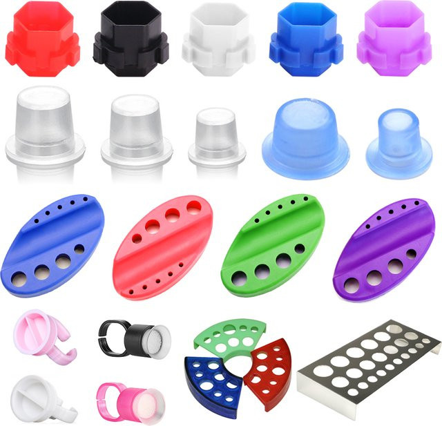JUN.M Tattoo Pigment Ink Cup Container, Permanent Makeup Ring Cups - Bild 1