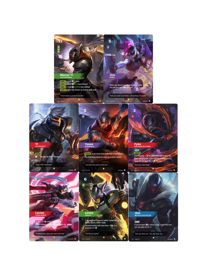 Bandai League of Legends Sammelkarten, Jinx Yasuo Jhin, TCG, Heißprägung - Bild 1