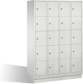 C+P Fächerschrank Classic auf Sockel mit 20 Fächern, Farbe Lichtgrau, H x B x T: 180 x 119 x 50 cm - Bild 1