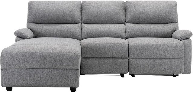 Vente-unique Relaxsofa Lunano Ecksofa mit elektrischer Rückenlehne in Lichtgrau, Breite: 234 cm - Bild 1