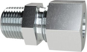 Riegler Gerade Einschraubverschraubung R 1/4 a. für Rohr-Ø 10 mm aus verzinktem Stahl in Silber - Bild 1