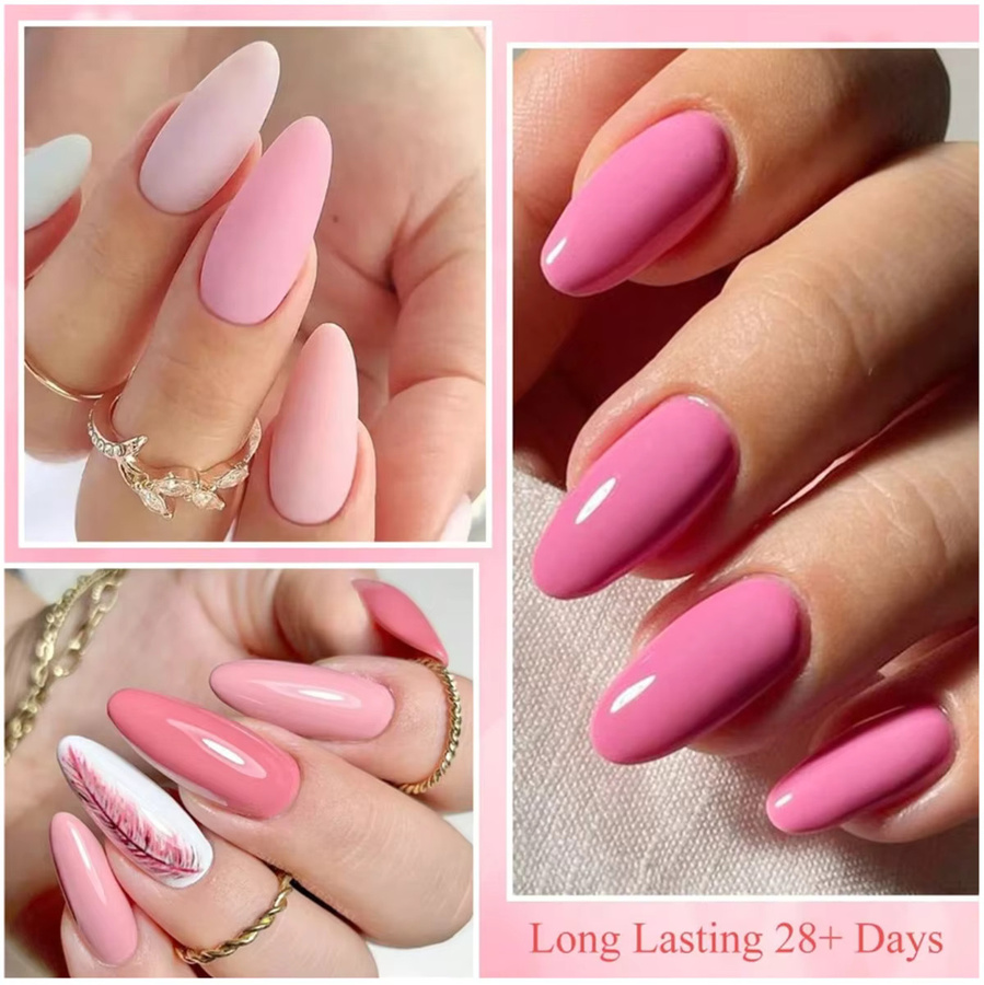 MSRUIOO Gel-Nagellack-Set, 7-teilig, Nude Rosa Lila, Glänzend, 8ml - Bild 3