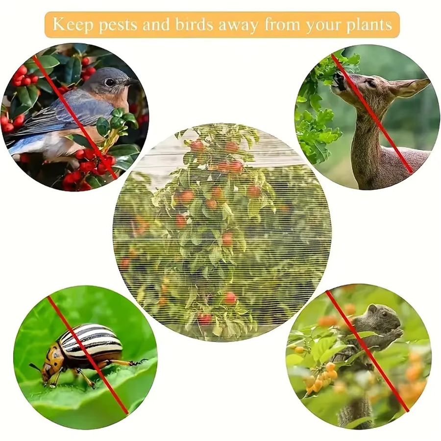 Extra dickes Gartennetz aus weißem PE-Material als Insekten- und Vogelschutz für Obst, Zitrusfrüchte und Blumen mit Kordelzug und Reißverschluss - Bild 4