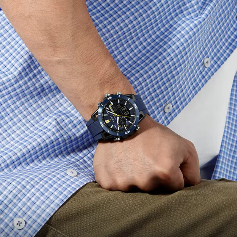 NAVIFORCE Armbanduhr, Chronograph, Quarz, Schwarz, Silikon, Herren - Bild 2