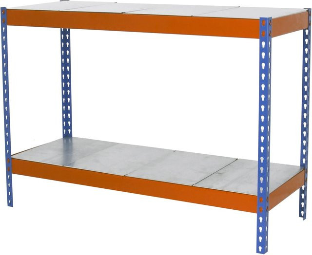PROREGAL Schwerlastregal Metal Beast Blau-Orange, 2 Ebenen, H x B x T: 90 x 150 x 60 cm - Bild 1