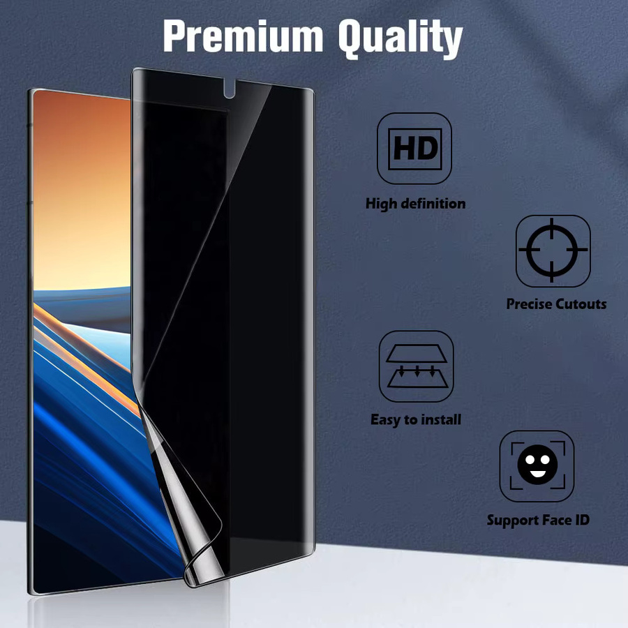 3 Stück Privacy Hydrogel Displayschutzfolie für Realme 10T 11x 12 ProPlus 12x 5G Note 50 60 60X 70 70T transparent - Bild 3