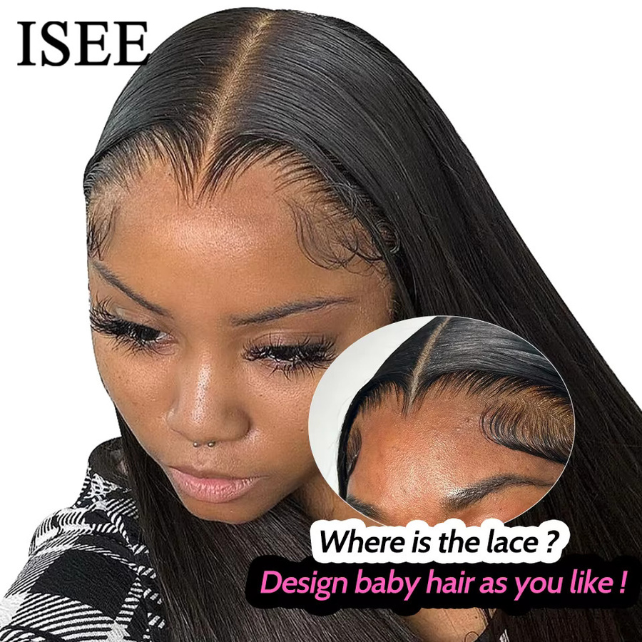 ISEE Hair Glueless Perücke, Echthaar, gerade, 7x5 HD Lace Front - Bild 6