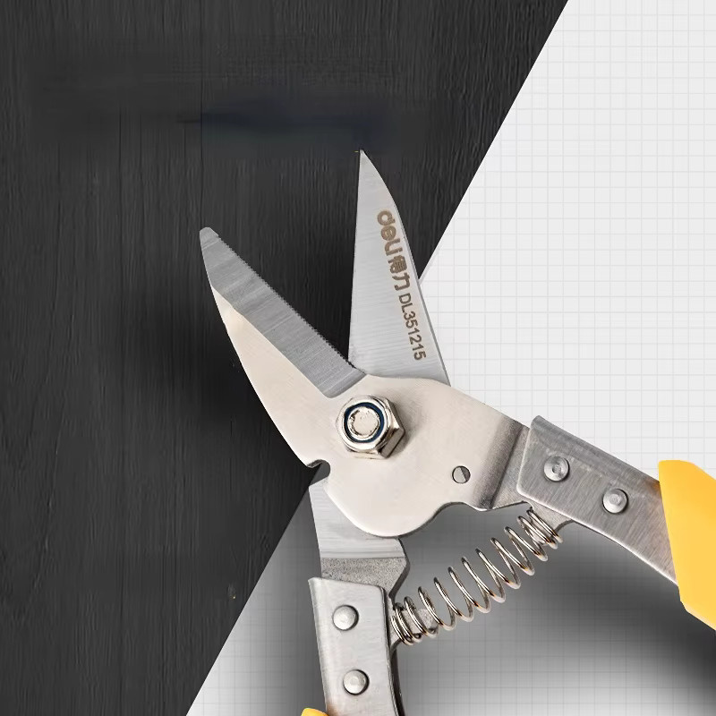 Deli Multifunktions-Industrieschere aus Edelstahl mit gerader Klinge, Länge: 21,59 cm - Bild 4