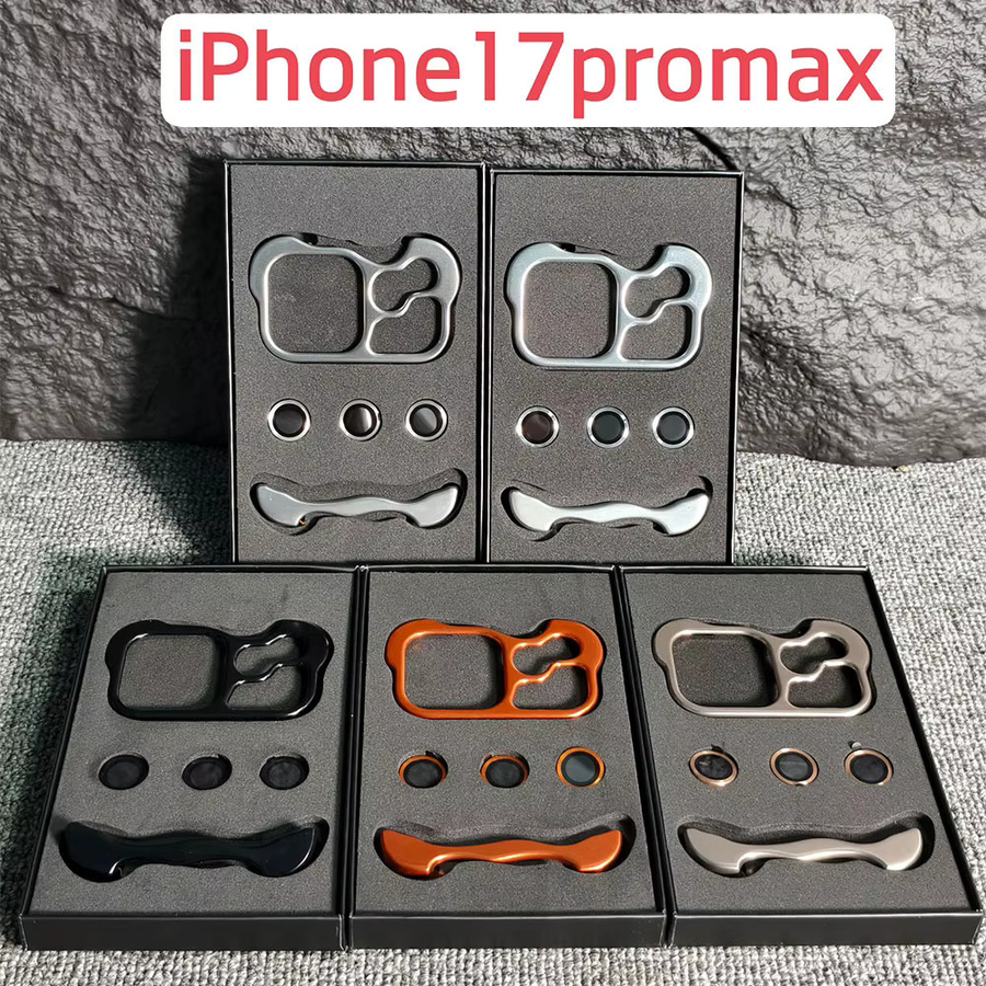 Stoßfeste Metall-Bumper-Handyhülle aus Aluminium für Apple iPhone 13 14 15 16 17 18 Pro Max Plus inklusive Linsenschutzfolie in Silber und Lila - Bild 4