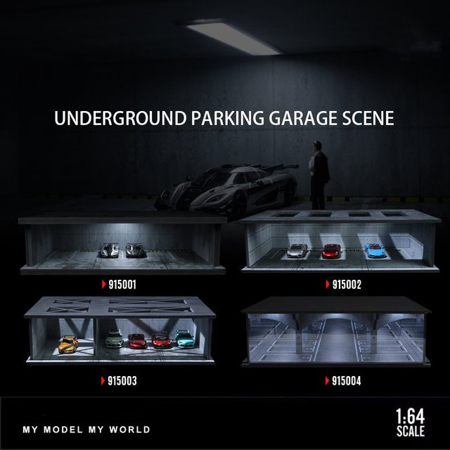 GSF Auto Garage Modelle, Modell Parkplatz Diorama, mit Lichtern - Bild 1